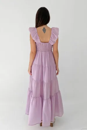 FEORJGP Women Bohemian Loose Fit Maxi Dress Boho V-Neck Puff Short Sleeve Midi Dress Ruffle Tiered Flowy Long Dress Beachwear