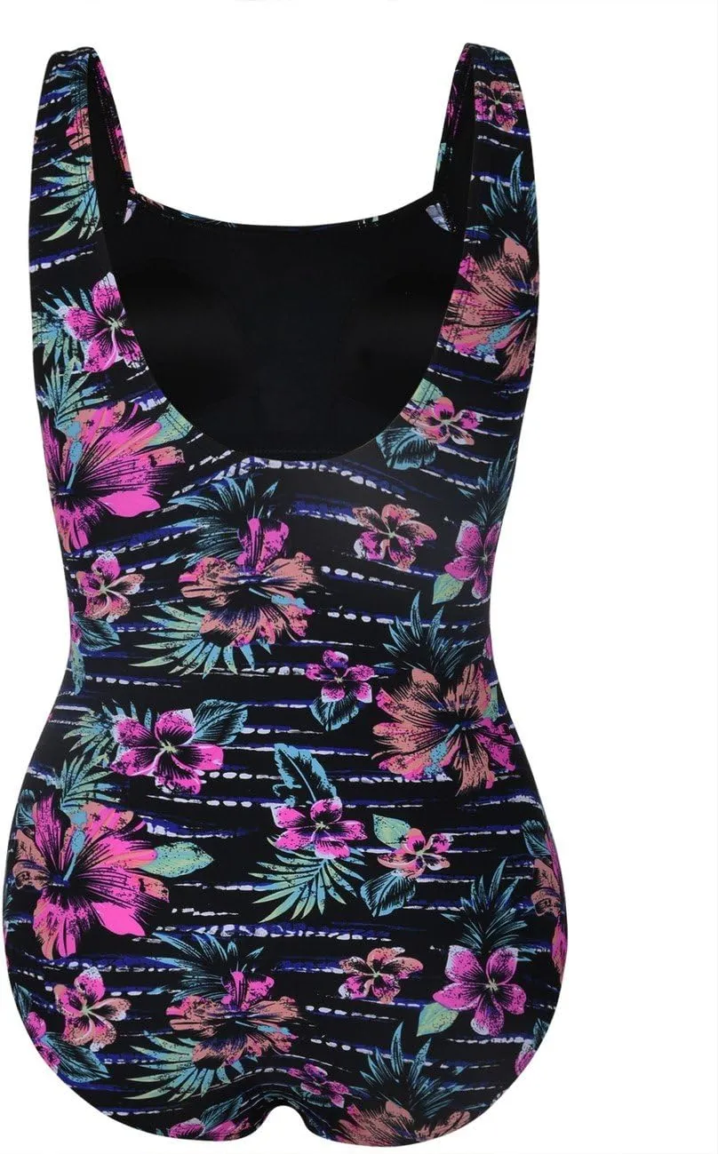 Firpearl Women's Black One Piece Bathing Suit Ruched Tummy Control Swimsuit