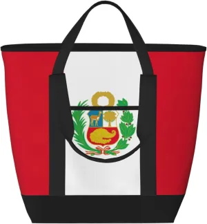 Flag of Peru Women's tote bags and reusable women's beach bags are suitable for travel insulation and cooling bags.