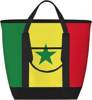 Flag of Senegal Women's tote bags and reusable women's beach bags are suitable for travel insulation and cooling bags.
