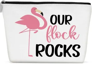 Flamingo Gifts, Pink Flamingo Makeup Bag, Flamingo Decor Stuff Summer Vacation Cosmetic Bag for Women Flamingo Lovers Aunt Sister Birthday Christmas Graduation Friendship Travel Toiletry Bag