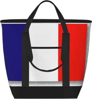 French flag Women's tote bags and reusable women's beach bags are suitable for travel insulation and cooling bags.