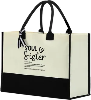 Friendship Gifts Work Besties Soul Sister Gifts for Women, Thank You Gifts Waterproof Tote Bag Beach Bag, Sunshine Gifts