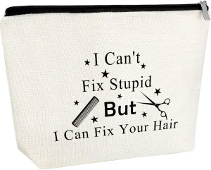 Funny Hair Stylist Gift Makeup Bag Hairdresser Gift for Women Cosmetic Bag Hairdresser Appreciation Gift Inspirational Birthday Hair Stylist Gift Christmas Wedding Gift for Hairstylist Makeup Pouch