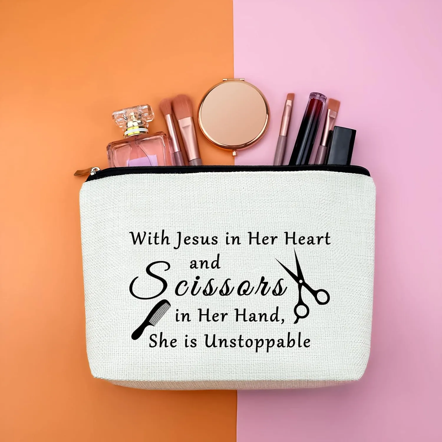 Funny Hair Stylist Gifts for Women Makeup Bag Hairdresser Gifts Cosmetic Bags Funny Hair Dresser Gift Salon Gift for Women Cosmetologist Present Travel Cosmetic Pouch Christmas Birthday Present