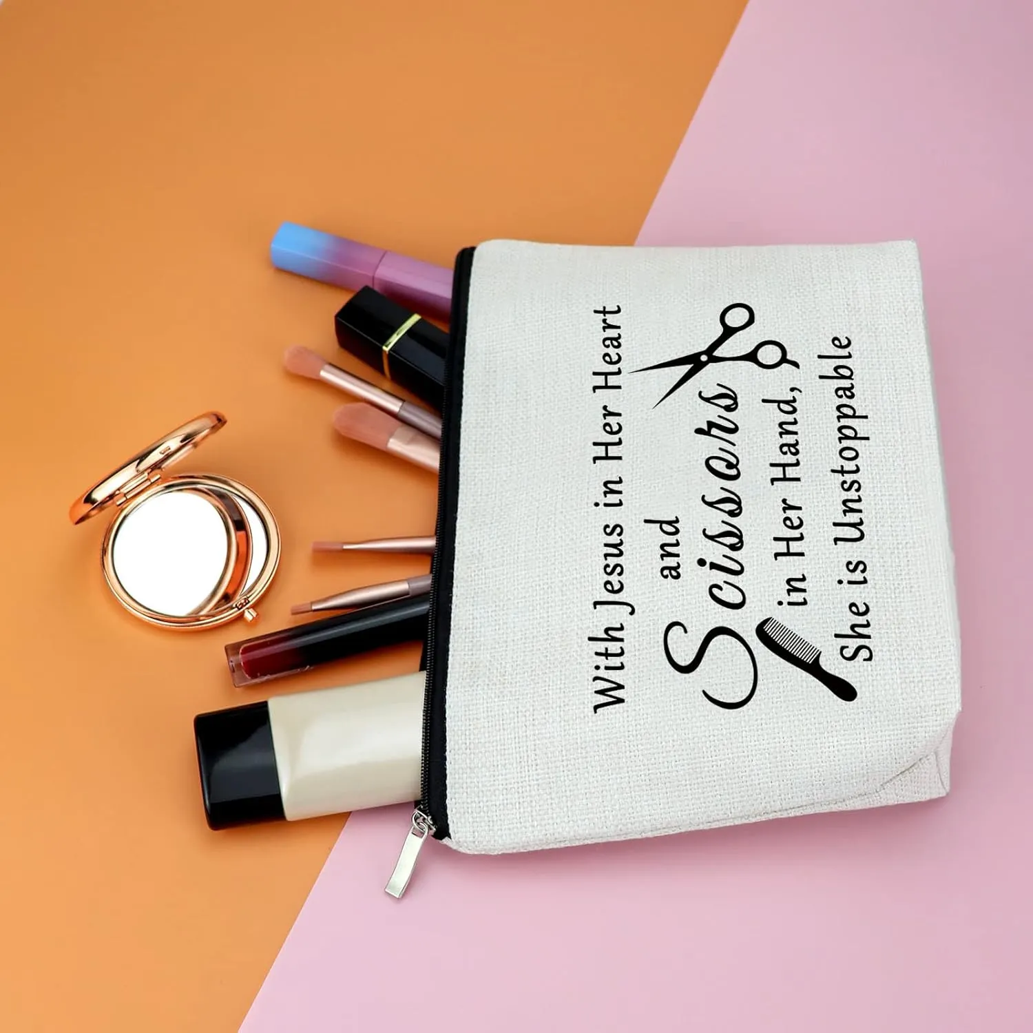Funny Hair Stylist Gifts for Women Makeup Bag Hairdresser Gifts Cosmetic Bags Funny Hair Dresser Gift Salon Gift for Women Cosmetologist Present Travel Cosmetic Pouch Christmas Birthday Present