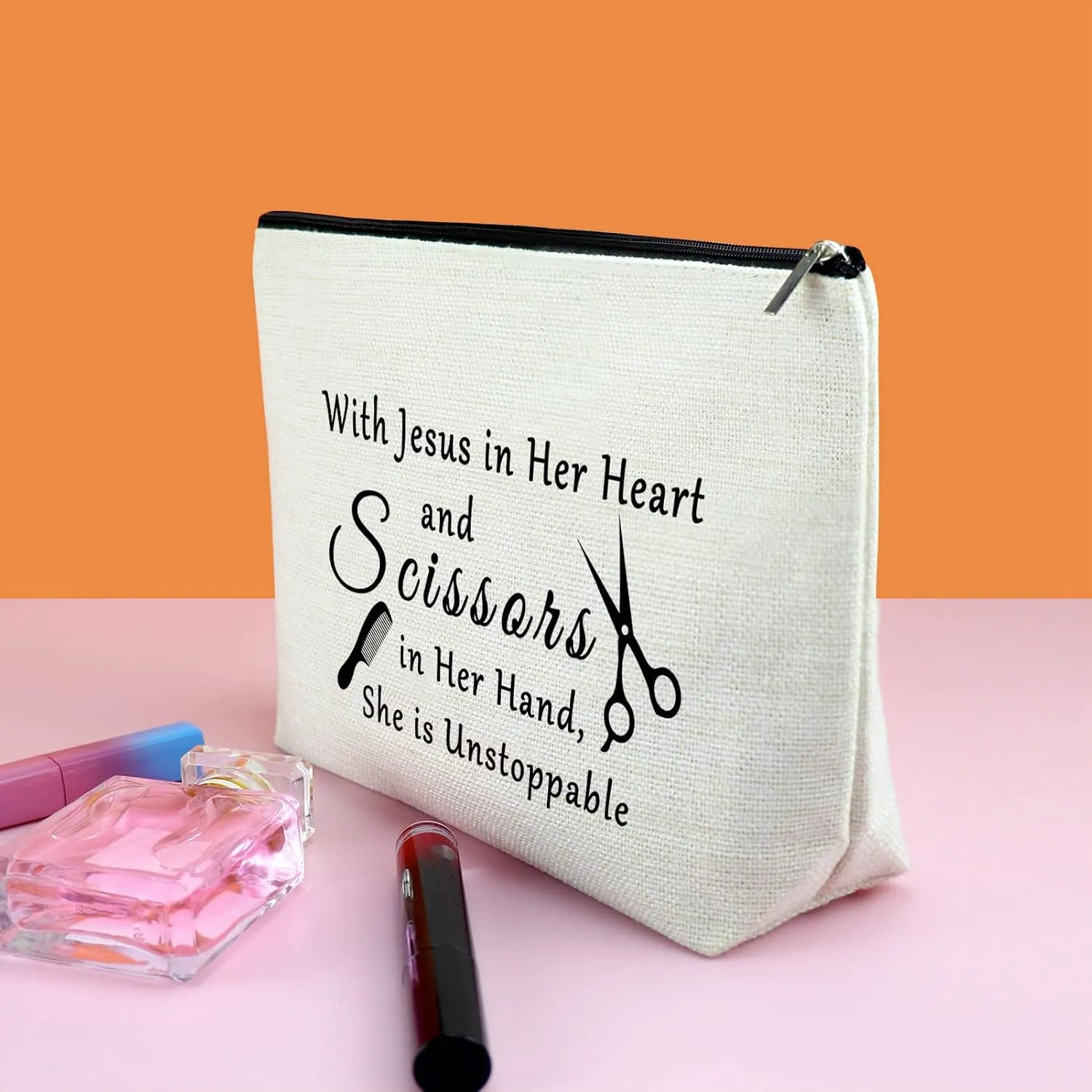 Funny Hair Stylist Gifts for Women Makeup Bag Hairdresser Gifts Cosmetic Bags Funny Hair Dresser Gift Salon Gift for Women Cosmetologist Present Travel Cosmetic Pouch Christmas Birthday Present