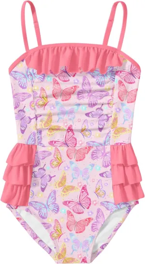 Funnycokid Girls Swimsuit One Piece Cute Bathing Suit Little Kids Swimwear 3-8 Years