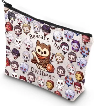 G2TUP BG3 Game Cosmetic Makeup Bag Video Gamer Gift Beware the Owlbear Game Master Zipper Pouch Bag Dragon Dice Merch (Beware the Owlbear)