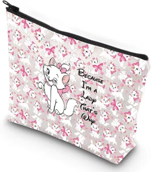G2TUP Cartoon Cat Makeup Cosmetic Bag Cat Movie Fans Gift Because I'm A Lady Cartoon Movie Themed Gift (I'm A Lady New)