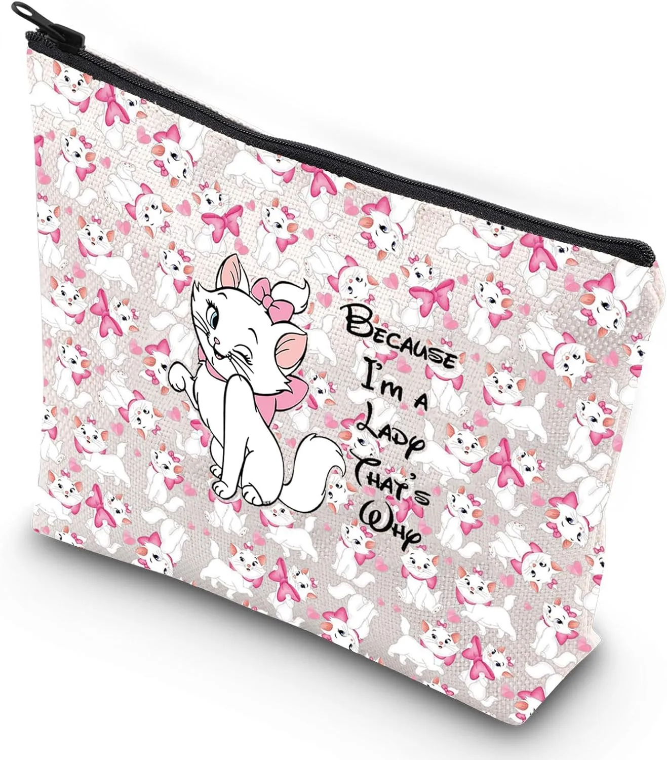 G2TUP Cartoon Cat Makeup Cosmetic Bag Cat Movie Fans Gift Because I'm A Lady Cartoon Movie Themed Gift (I'm A Lady New)