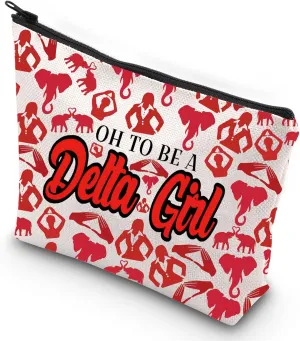 G2TUP Elephant Sorority Makeup Bag Oh To Be A Girl Cosmetic Pouch with Zippered Pocket for Women Girls (Oh To Be-new)