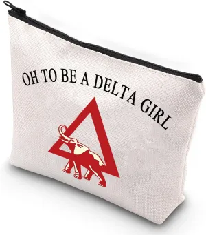 G2TUP Elephant Sorority Makeup Bag Oh To Be A Girl Cosmetic Pouch with Zippered Pocket for Women Girls (Oh To Be)