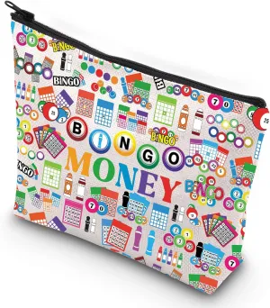 G2TUP Funny Bingo Game Lover Gift Money Zipper Bag Casino Gambling Toiletry Bag