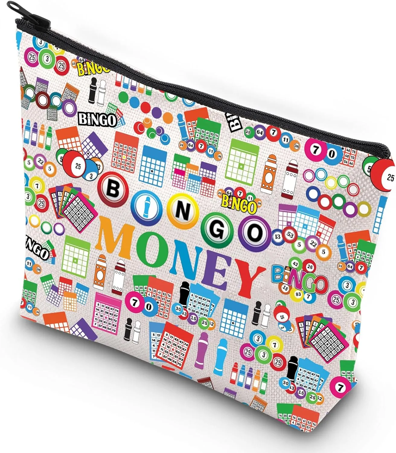 G2TUP Funny Bingo Game Lover Gift Money Zipper Bag Casino Gambling Toiletry Bag