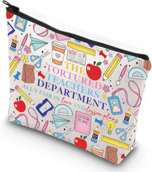 G2TUP Funny Teacher Cosmetic Makeup Bag Teacher Appreciation Gifts Teacher Life Travel Organizer Toiletry Bag Teachers Survival Kit (Teacher MG)