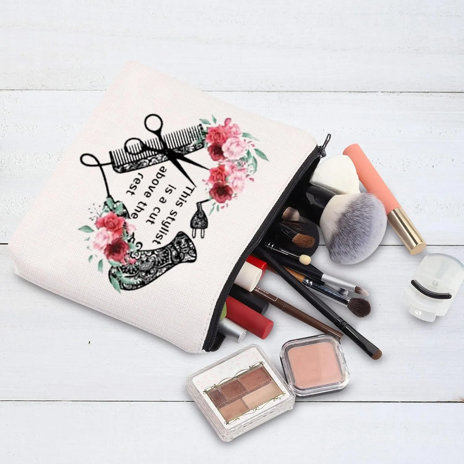 G2TUP Hairdresser Cosmetologist Gift for Hair Stylist Women Cosmetic Bag Barber Floral Pouch This Stylist is a Cut Above the Rest (Hair Stylist)