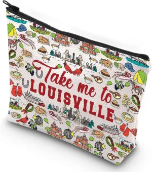 G2TUP Louisville Kentucky Travel Cosmetic Bag Louisville Landmarks Souvenirs Gift Take Me To Louisville Zipper Pouch Bag Louisville Merch (Louisville)
