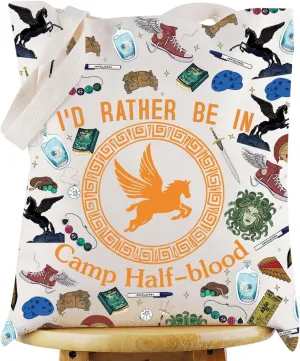 G2TUP Orange Horse Inspired Makeup Bag Book Lover Cosmetic Bag I'd Rather Be In Camp Half-blood Makeup Bag (Rather in Camp TG)