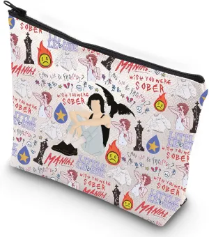 G2TUP Singer Album Cosmetic Makeup Bag Gray Music Fans Gift Singer Album Lyrics Zipper Pouch Bag Singer Concert Tour Merch (Wish You Were)