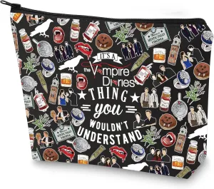 G2TUP Vampire Makeup Bag Stefan & Elena Fans Gift It's A Vampire Thing Cosmetic Bag Salvatore Brothers Merch (Vampire Thing BL MG)