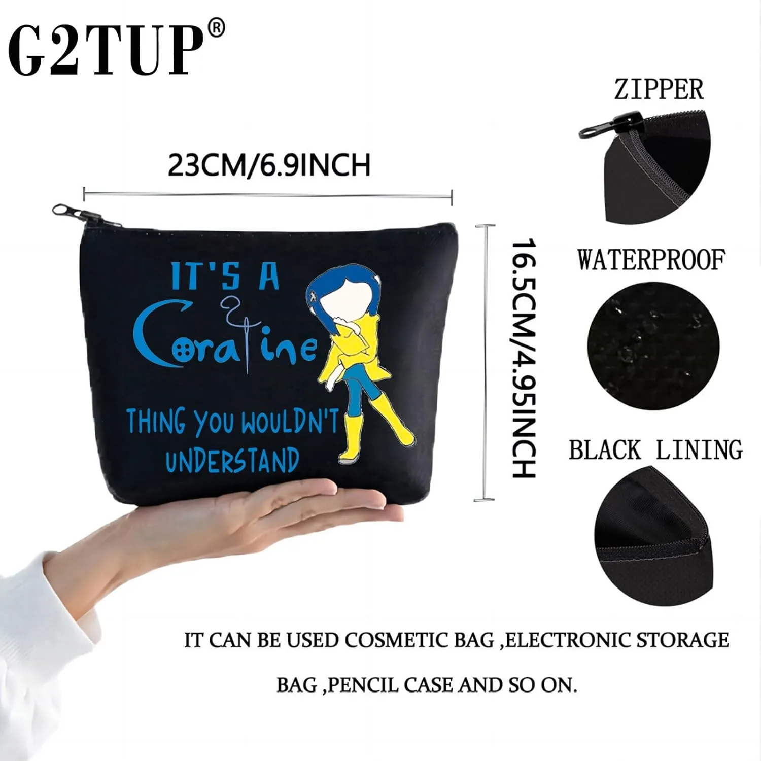 G2TUP Zombie Inspired Gifts Burton Fan Travel Cosmetic Bag Horror Movie Cartoon Cosplay Gift Other Mother Organizer (Burton Fan Black)