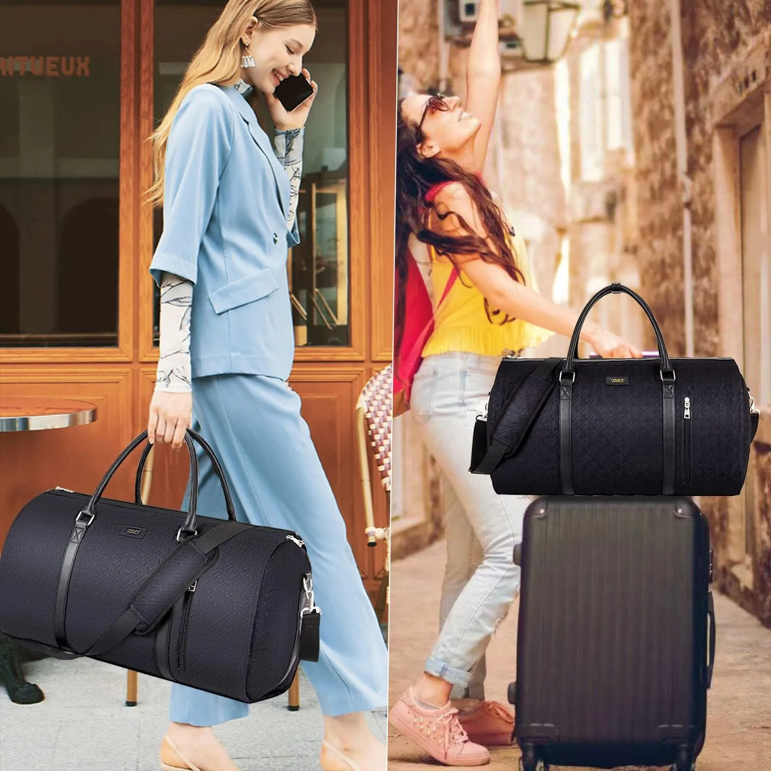 Garment Bag for Travel Convertible Carry On Garment Bag Large Travel Duffel Bags for Women 2 in 1 Hanging Suitcase Suit Travel Bags for Women & Men 3pcs Set