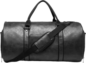 Garment Duffle Bags for Travel, Convertible Suit Carrier Large Bag, 2 in 1 Leather Dress Suitcase, Suit Bag with Shoes Compartment, Business Trip Travel Duffle, Vacation Garment Bag for Men,