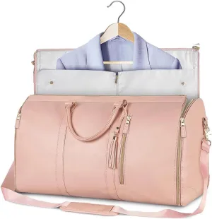 Garment Duffle Bags for Travel, Garment Bags for Travel, Convertible Garment Bags for Travel, Carry On Garment Bag, 2 In 1 Hanging Suitcase Suit Travel Bags for Women-Pink