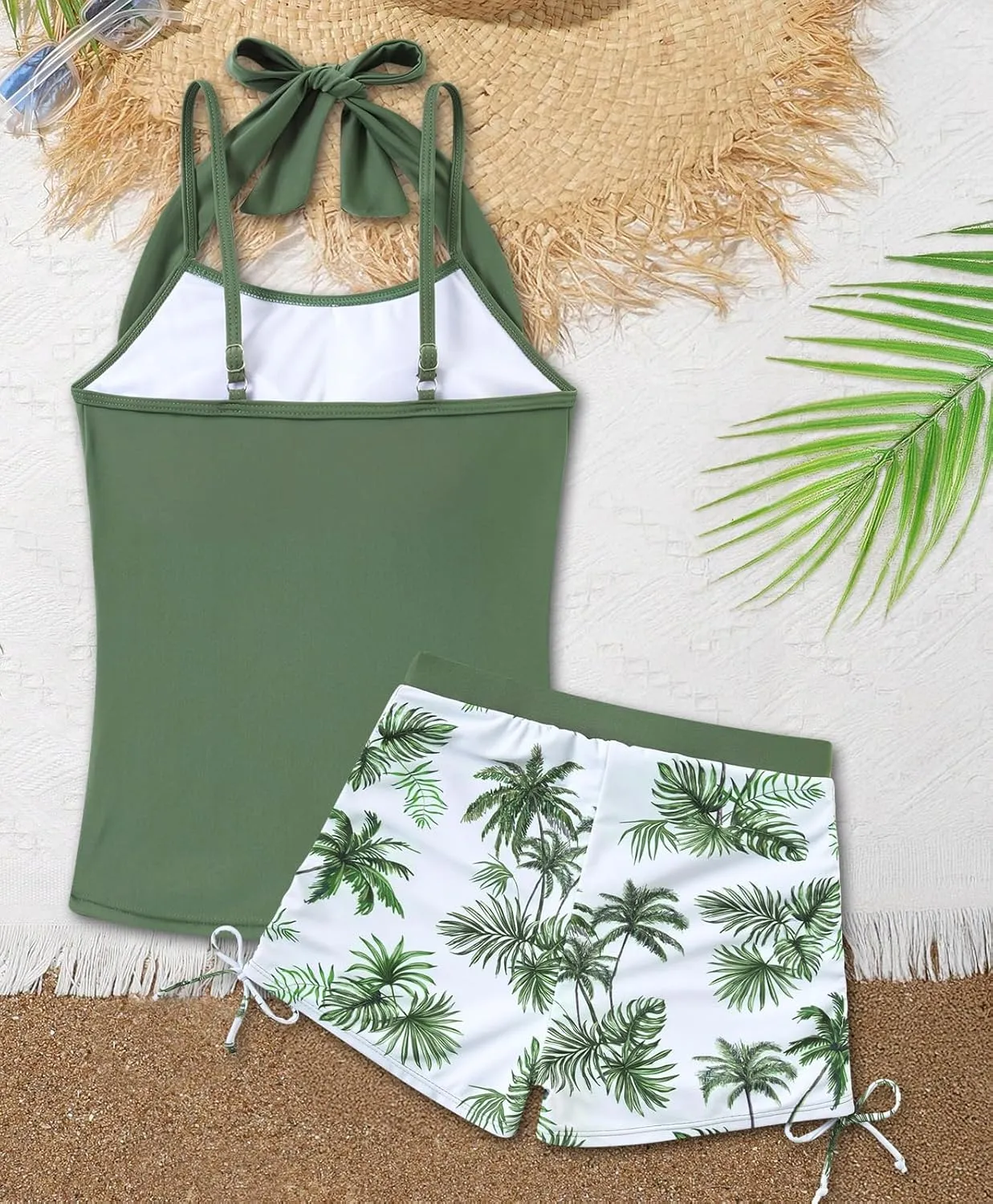 Girls Tankini Swimsuit 2 Piece Halterneck Bathing Suit for Teens Size 7-16