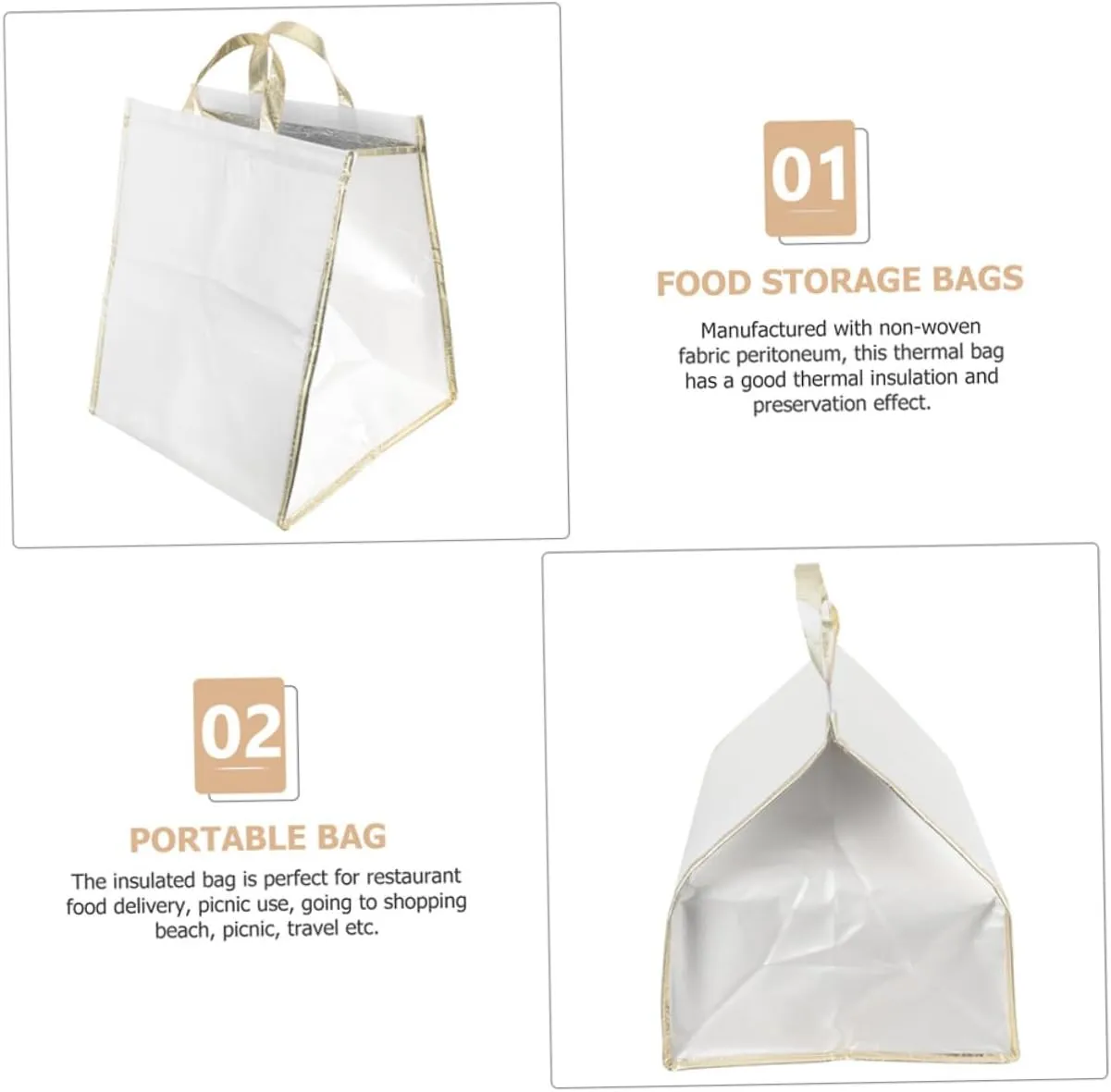 Grocery Bag Carrier Catering Bag for Food Deliveries Cooler Bags Insulated Catering Bags Insulated Food