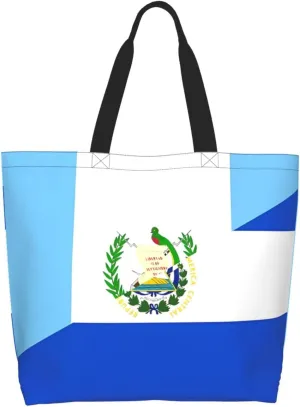 Guatemala El Salvador Flag Women's Tote Bag Large Capacity Single Shoulder Bags Handbag for Shopping Work