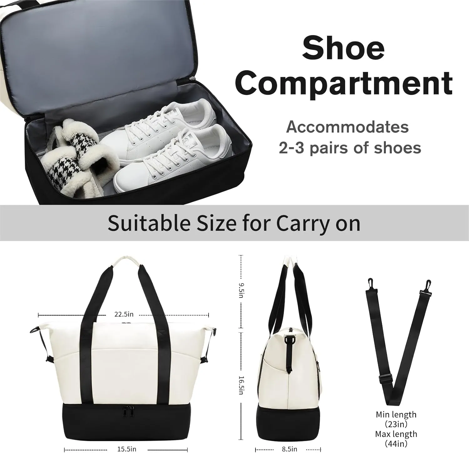 Gym Bag for Women Sport Duffel Bag for Men with Shoes Compartment Travel Duffle Bags with Wet Pocket School Yoga Football Basketball Lightweight Carry on Weekender Bags Key Purse