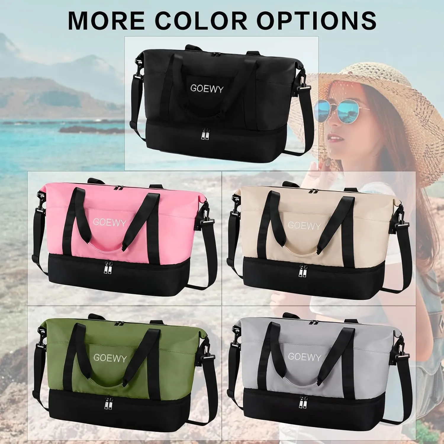 Gym Bag for Women Sport Duffel Bag for Men with Shoes Compartment Travel Duffle Bags with Wet Pocket School Yoga Football Basketball Lightweight Carry on Weekender Bags Key Purse