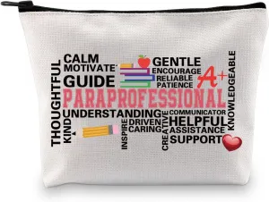 Gzrlyf Paraprofessional Gift Para Makeup Bag Para Gift From Teacher Retirement GiftAppreciation Gift Para Cosmetic Bag (PARAPROFESSIONAL makeup bag)