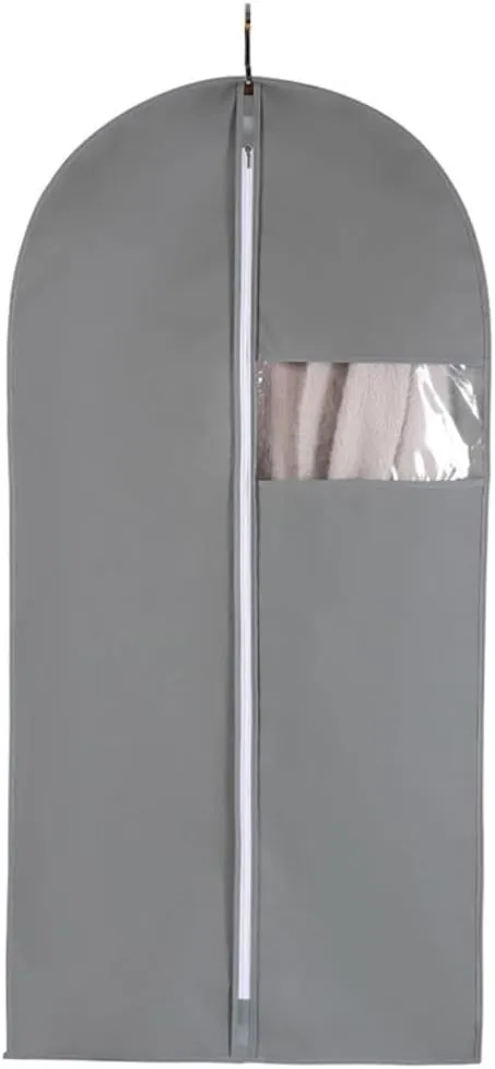 Habrur Clothes Cover 5 Pack Foldable Garment Bag with Clear Window Garment Bag for Travel Closet Suit Bags (Color : Grey, Size : 60 * 80cm)