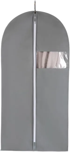 Habrur Clothes Cover 5 Pack Foldable Garment Bag with Clear Window Garment Bag for Travel Closet Suit Bags (Color : Grey, Size : 60 * 80cm)