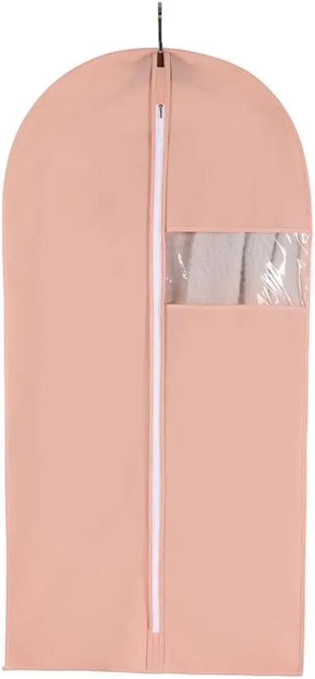 Habrur Clothes Cover 5 Pack Foldable Garment Bag With Clear Window Garment Bag For Travel Closet Suit Bags (Color : Pink, Size : 60 * 100cm)