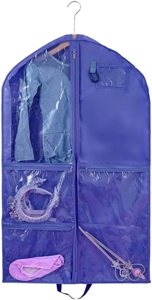 Habrur Clothes Cover Hanging Garment Bag With Zipper Pockets 40 Inch Clothes Bag Dance Costume Suit Bags (Color : Blue, Size : 1pc)