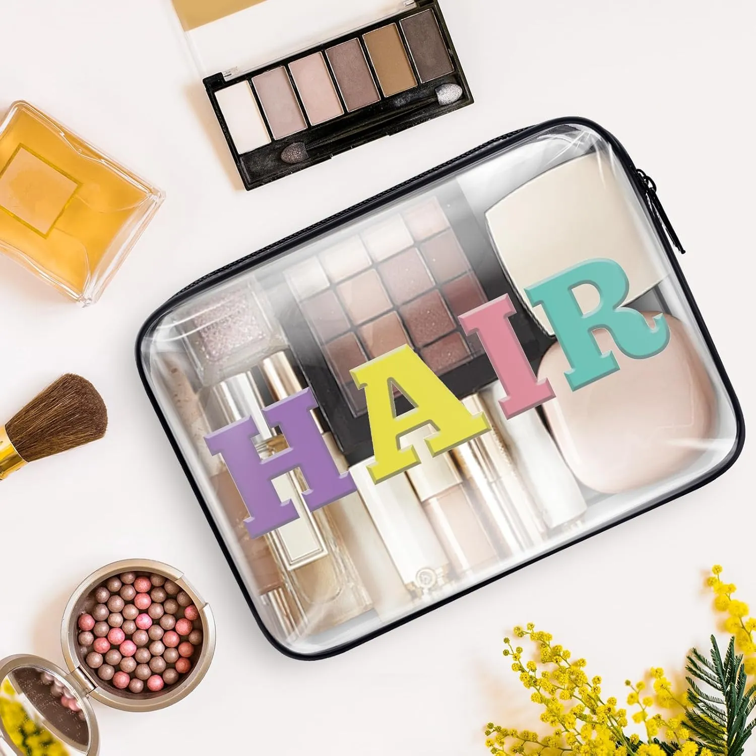 Hair Care Preppy Makeup Bag Hairdresser Gifts Hair Stylist Cosmetic Bag Funny Hair Dresser Gift Cosmetic Makeup Case Birthday Graduation Gift for Women Friends Sister Travel Zipper Toiletry Pouch