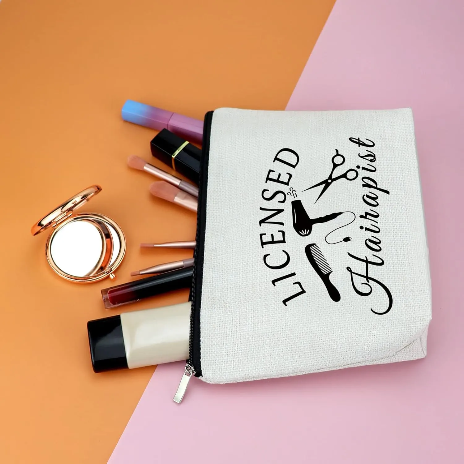 Hair Stylist Gifts Hair Dresser Gift for Women Makeup Bag Hairdresser Present Salon Owner Cosmetic Bag Inspirational Graduation Present for Hairdresser for Friends Cosmetology Travel Pouch
