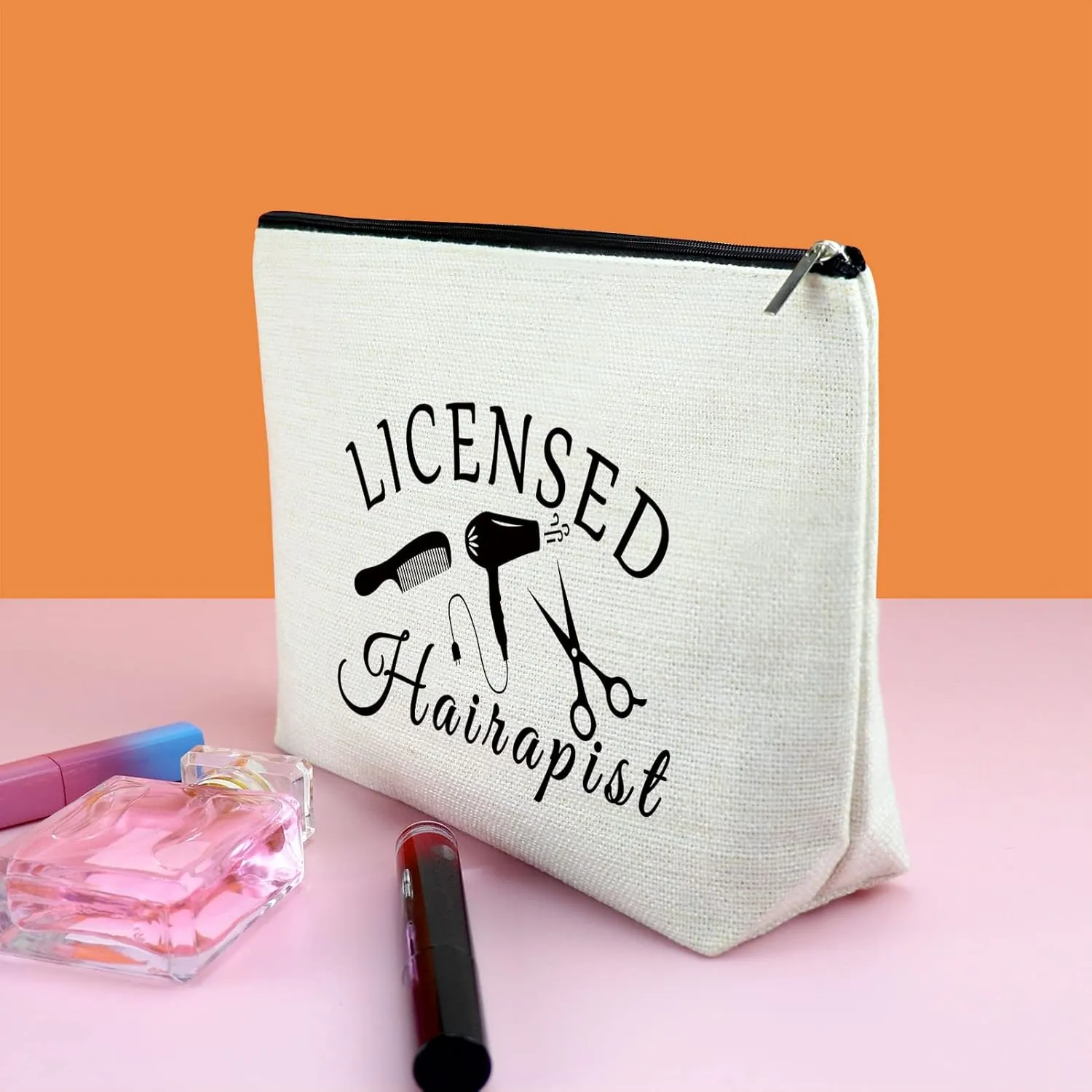 Hair Stylist Gifts Hair Dresser Gift for Women Makeup Bag Hairdresser Present Salon Owner Cosmetic Bag Inspirational Graduation Present for Hairdresser for Friends Cosmetology Travel Pouch