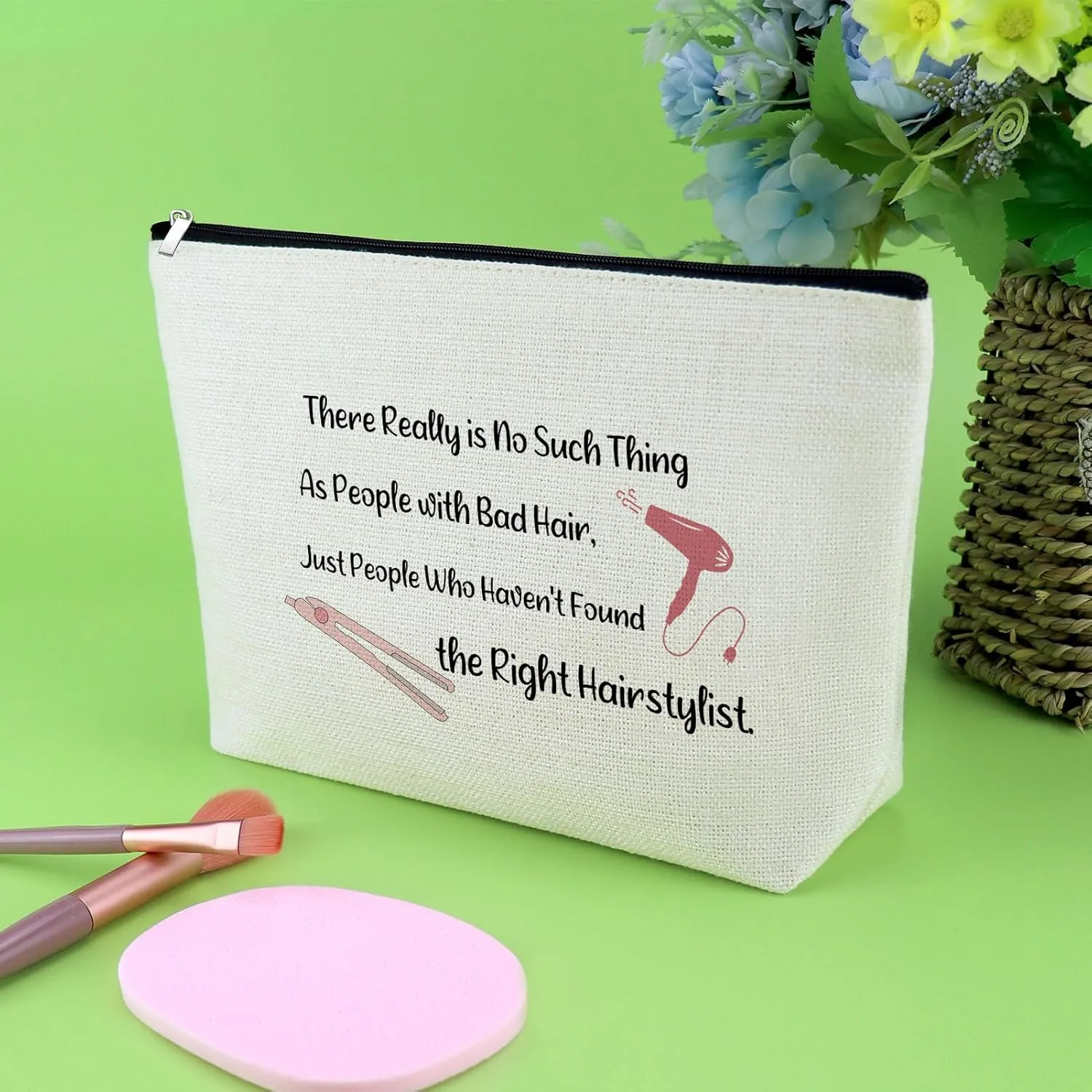 Hairdresser Appreciation Gifts for Hairstylist Makeup Bag Hair Stylist Thank You Gift for Women Hair Dresser Birthday Retirement Presents Cosmetology Graduation Presents for Cutter Cosmetic Pouch