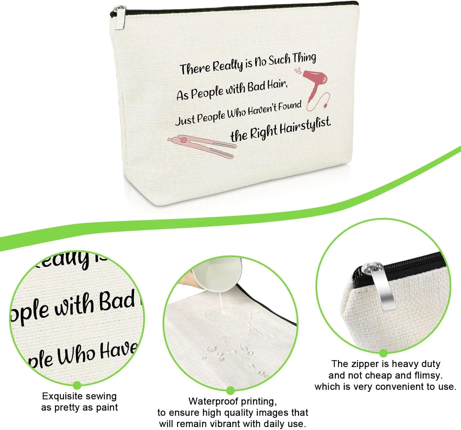 Hairdresser Appreciation Gifts for Hairstylist Makeup Bag Hair Stylist Thank You Gift for Women Hair Dresser Birthday Retirement Presents Cosmetology Graduation Presents for Cutter Cosmetic Pouch