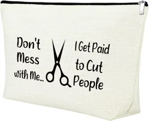 Hairdresser Gifts Hair Stylist Makeup Bags Funny Gift for Hairstylist Coworker Salon Owner Esthetician Cosmetic Bag Cosmetology Graduation Birthday Gifts for Girls Women Friends Travel Makeup Pouch