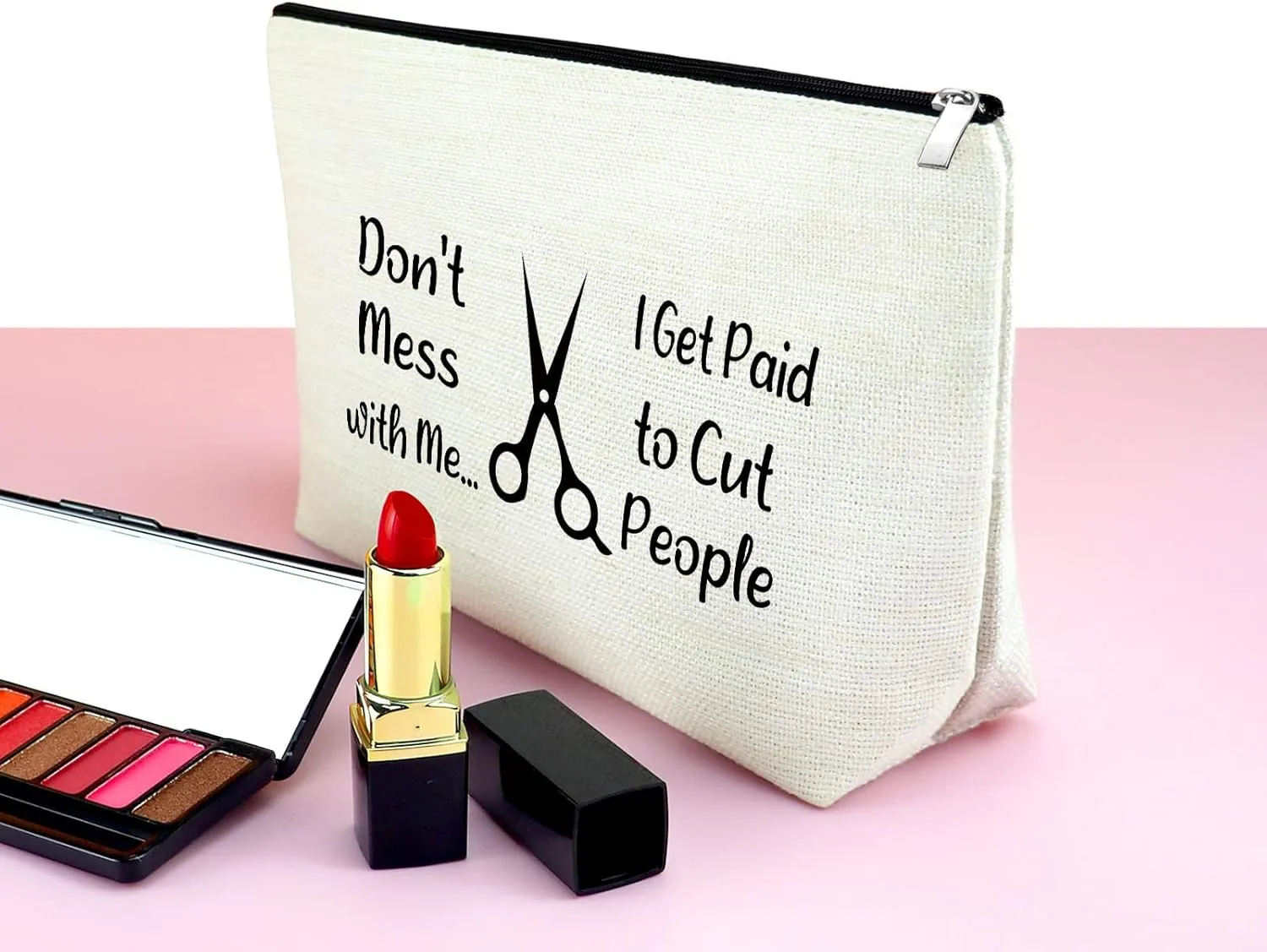 Hairdresser Gifts Hair Stylist Makeup Bags Funny Gift for Hairstylist Coworker Salon Owner Esthetician Cosmetic Bag Cosmetology Graduation Birthday Gifts for Girls Women Friends Travel Makeup Pouch
