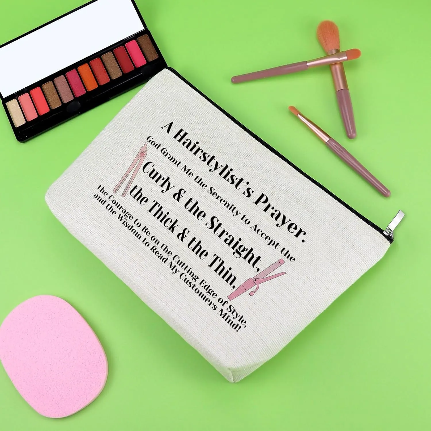Hairdresser Gifts Hair Stylist Prayer Makeup Bag Hair Stylist Presents Hairstylist Gift Christian Appreciation Presents for Salon Religious Birthday Cosmetic Bag Cosmetology Graduation Travel Pouch