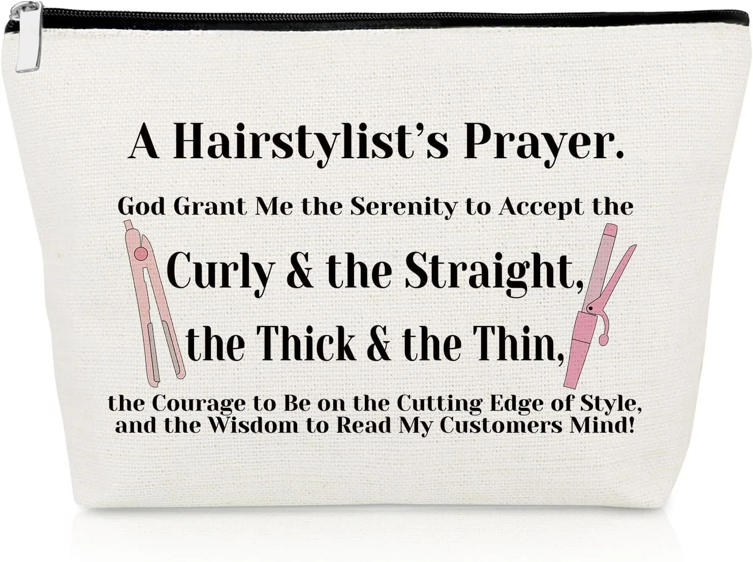 Hairdresser Gifts Hair Stylist Prayer Makeup Bag Hair Stylist Presents Hairstylist Gift Christian Appreciation Presents for Salon Religious Birthday Cosmetic Bag Cosmetology Graduation Travel Pouch