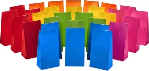 Hallmark Solid Color Party Favor and Wrapped Treat Bags (30 Ct., 5 Each of Blue, Red, Green, Yellow, Orange, Pink) for Birthdays, Baby Showers, Kids Crafts and Activities, May Day, Care Packages