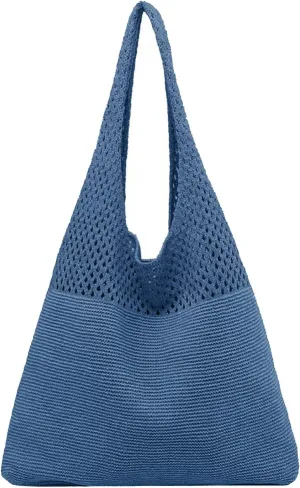 Handbag Under the Arm Purses Women's Spring/Summer Portable Retro Hollow Knitted Handheld One Shoulder Vest Bag